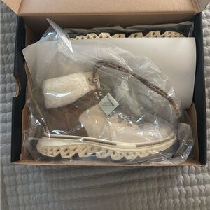 Cole Haan Brown and Cream Winter Boots